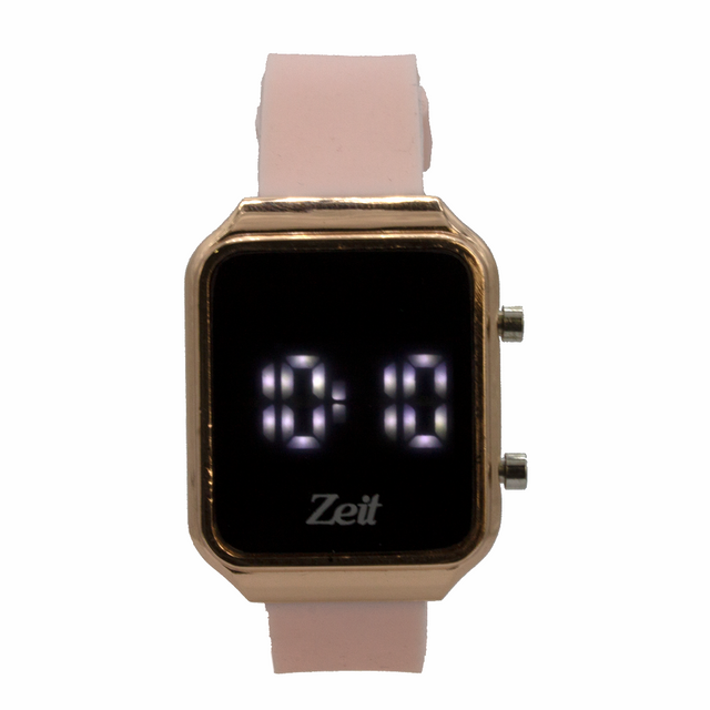 Reloj Zeit Sin género Digital Negro Rosa dorado/Oro rosa Negro