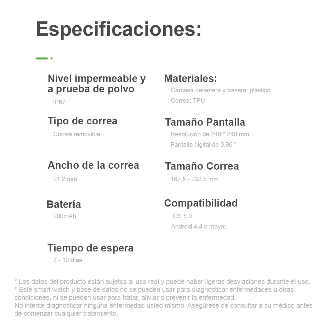 Reloj Smartwatch Nu Nordic contra el agua negro 20903