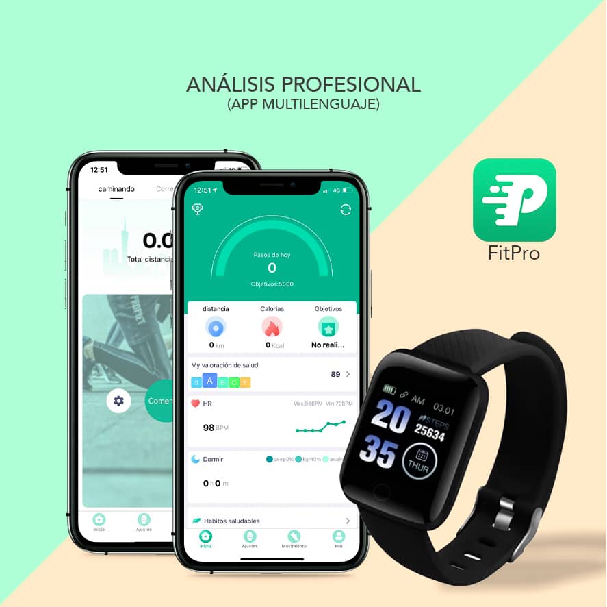 Reloj Zeit smartwatch circular correa negra 20401