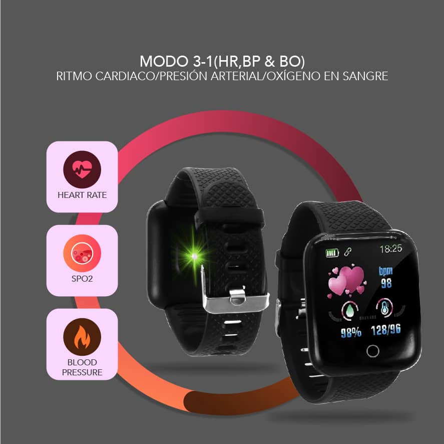 Reloj Zeit smartwatch circular correa roja 20401