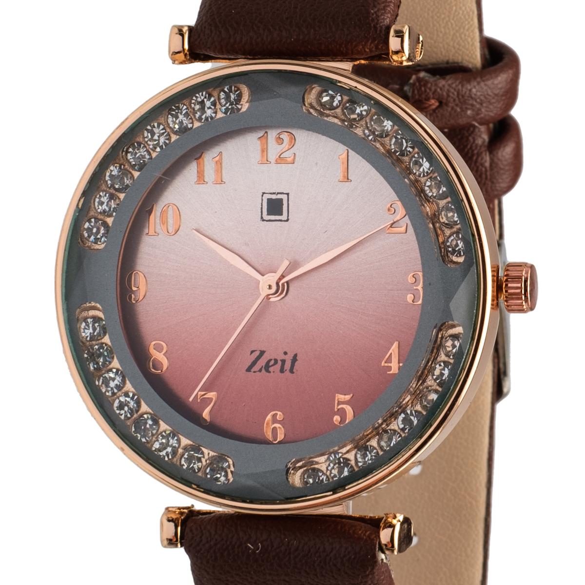 Reloj Análogo Zeit Dama correa De Tacto Piel Textura