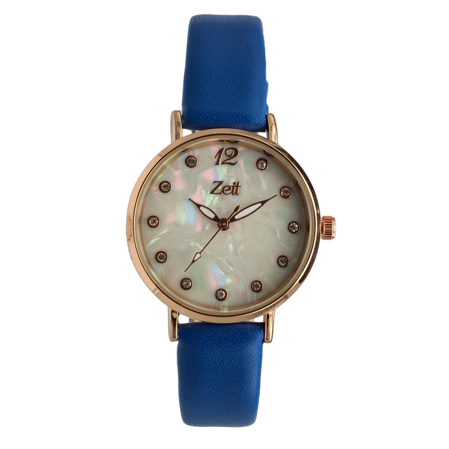 Reloj Análogo Zeit Dama Tacto Piel Indicadores Pedrería