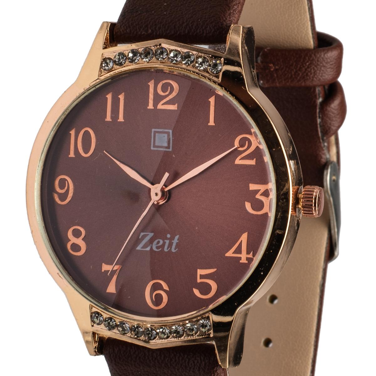 Reloj Análogo Zeit Dama Casual Pedrería en Bisel