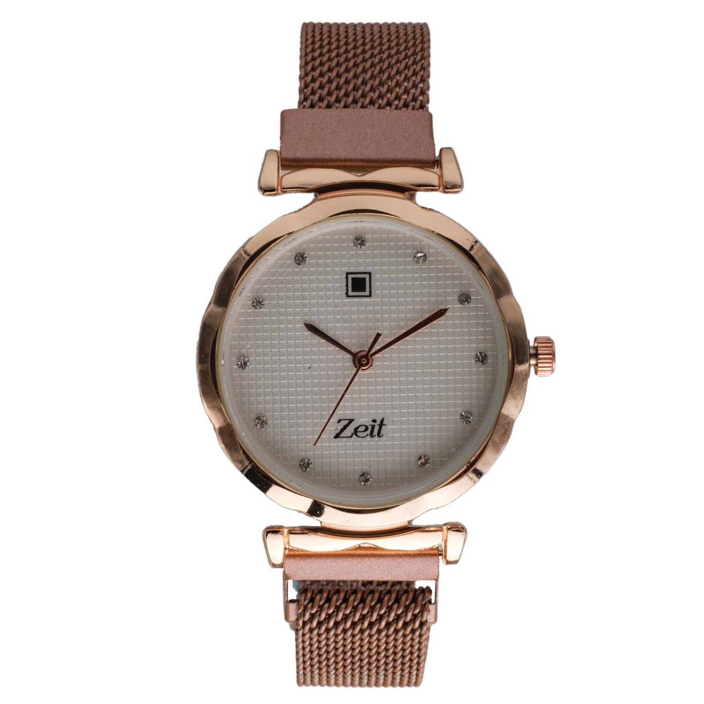 Reloj Análogo Zeit Dama Casual Mesh Pedrería