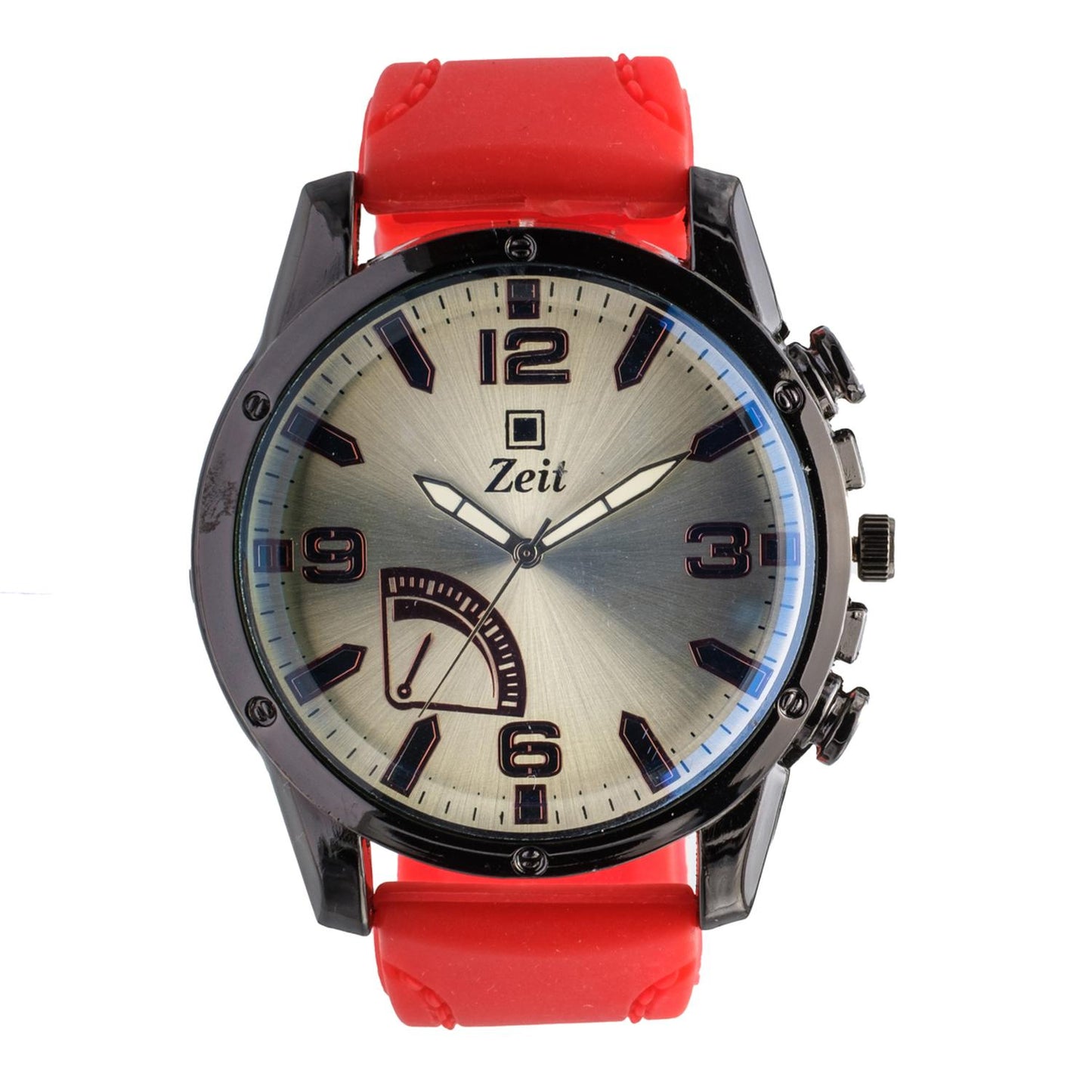Reloj Análogo Zeit Caballero Correa De Silicón y Simuladores