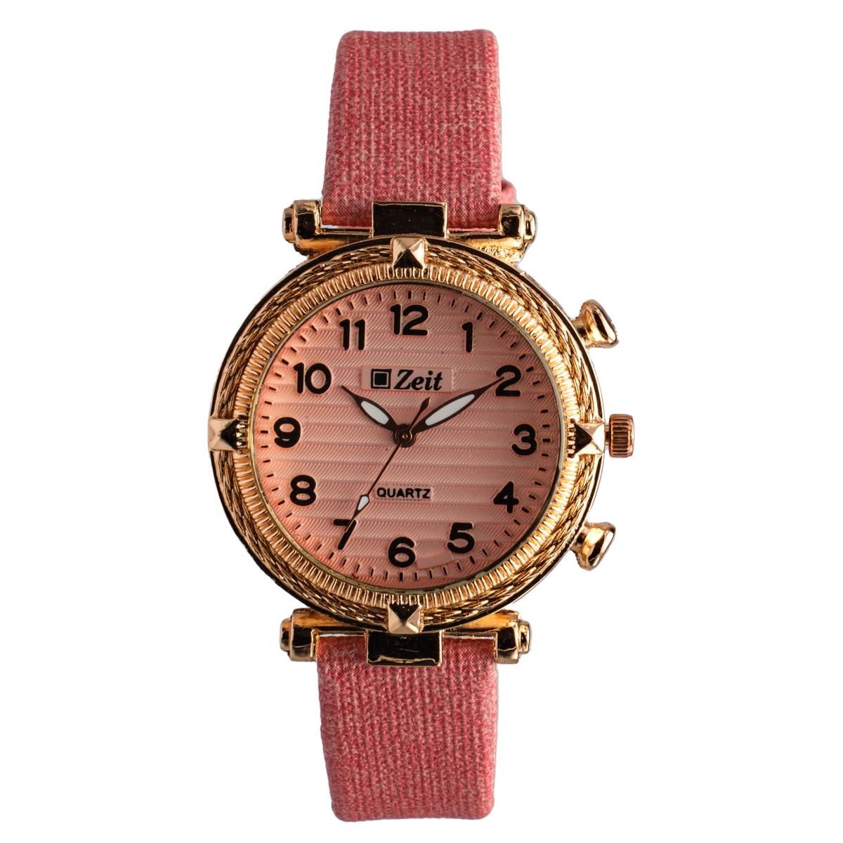 Reloj Análogo Zeit Dama Casual Textura Correa Tacto Piel
