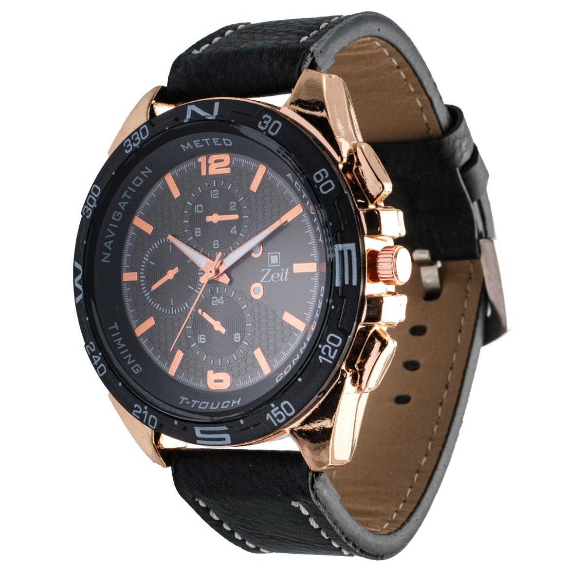 Reloj Análogo Zeit Caballero Correa De Tacto Piel Casual