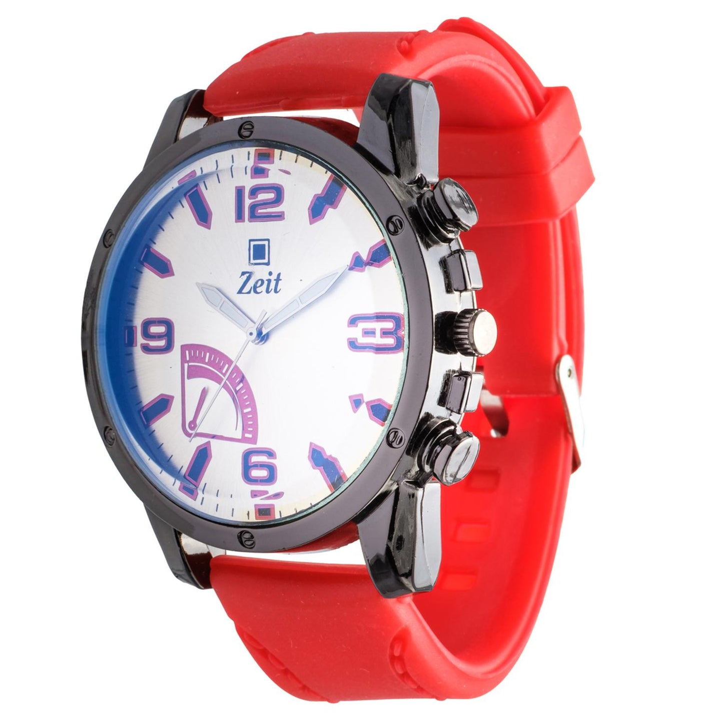 Reloj Análogo Zeit Caballero Correa De Silicón y Simuladores