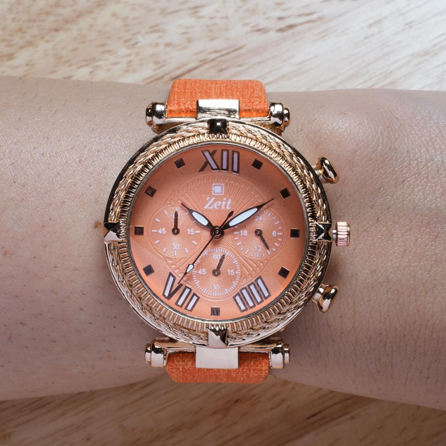 Reloj Análogo Zeit Dama Simuladores Casual Tacto Piel