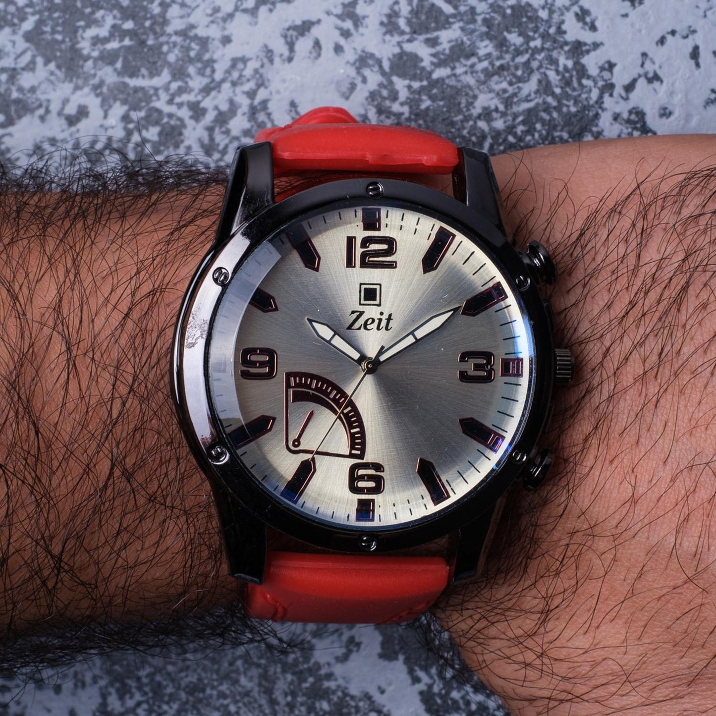 Reloj Análogo Zeit Caballero Correa De Silicón y Simuladores