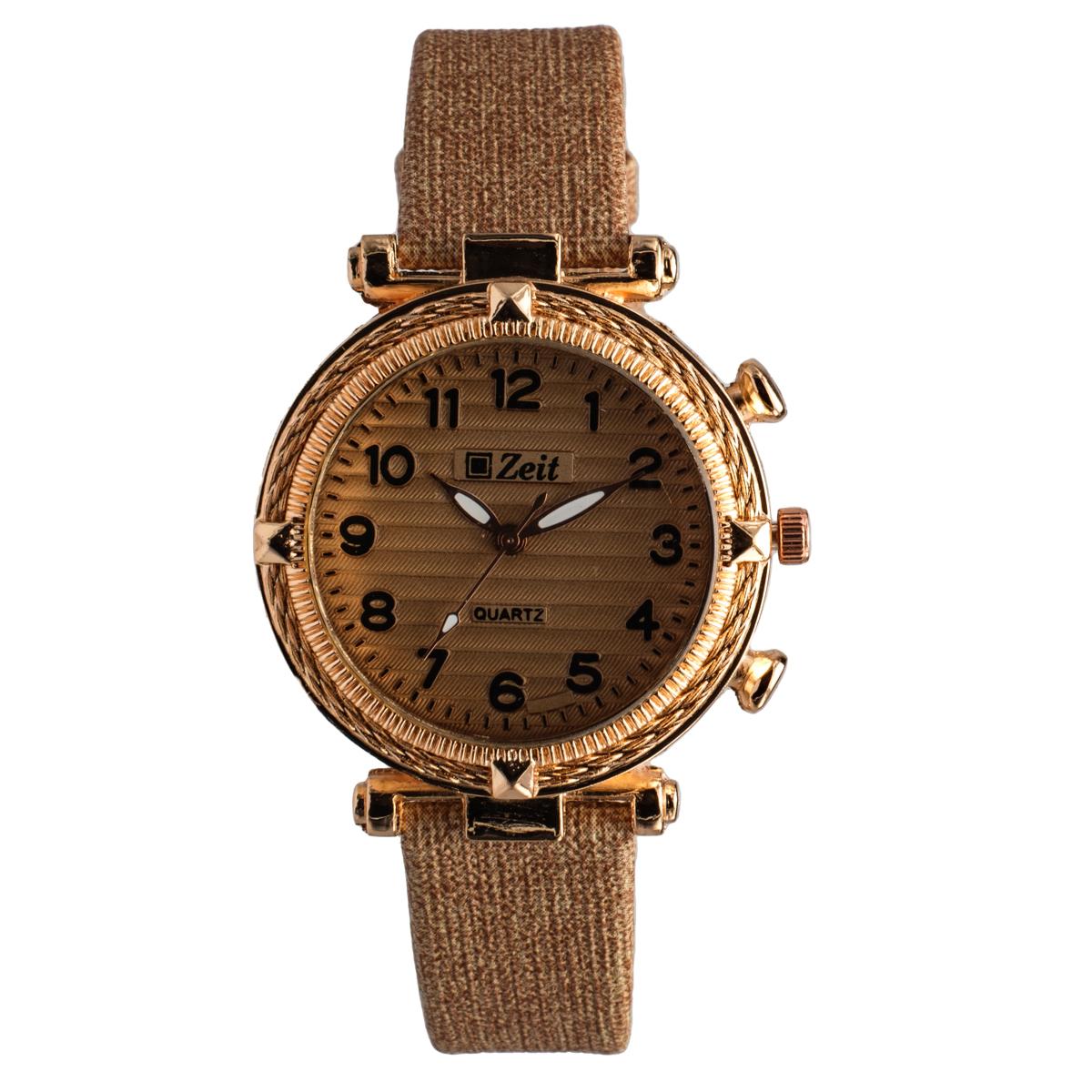 Reloj Análogo Zeit Dama Casual Textura Correa Tacto Piel