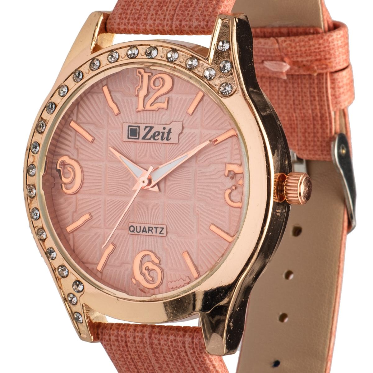 Reloj Análogo Zeit Dama Casual Textura y Pedrería