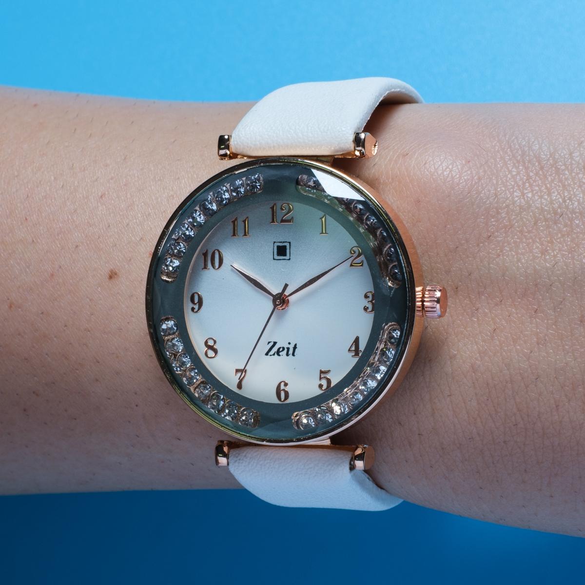Reloj Análogo Zeit Dama correa De Tacto Piel Textura