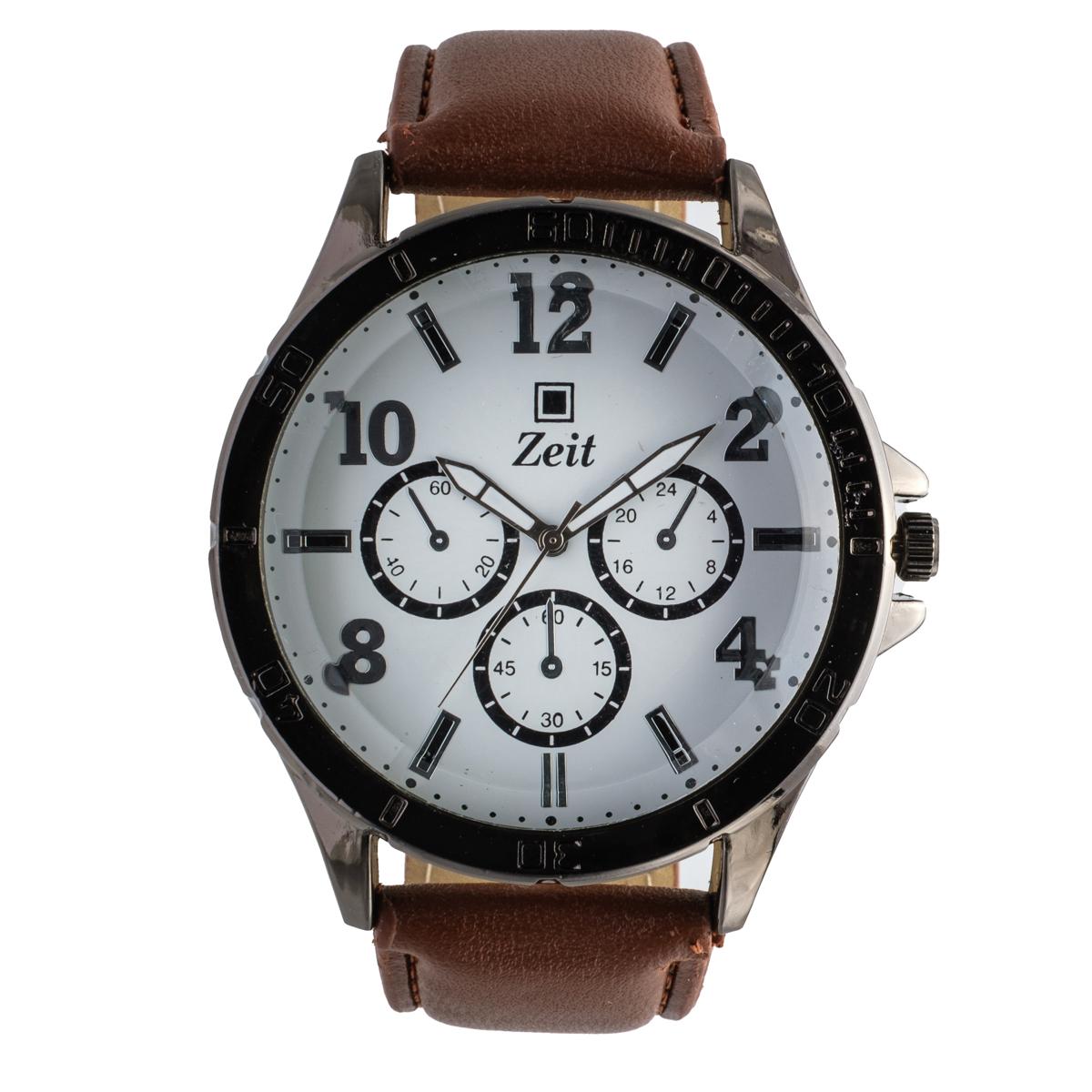 Reloj Análogo Zeit Caballero Casual Tacto Piel Simuladores