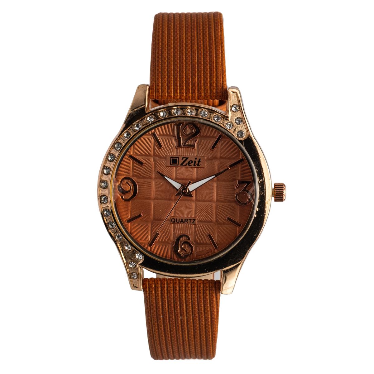 Reloj Análogo Zeit Dama Casual Textura y Pedrería