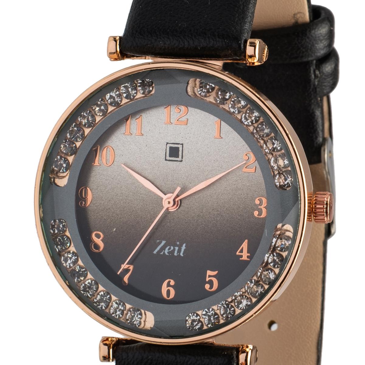 Reloj Análogo Zeit Dama correa De Tacto Piel Textura