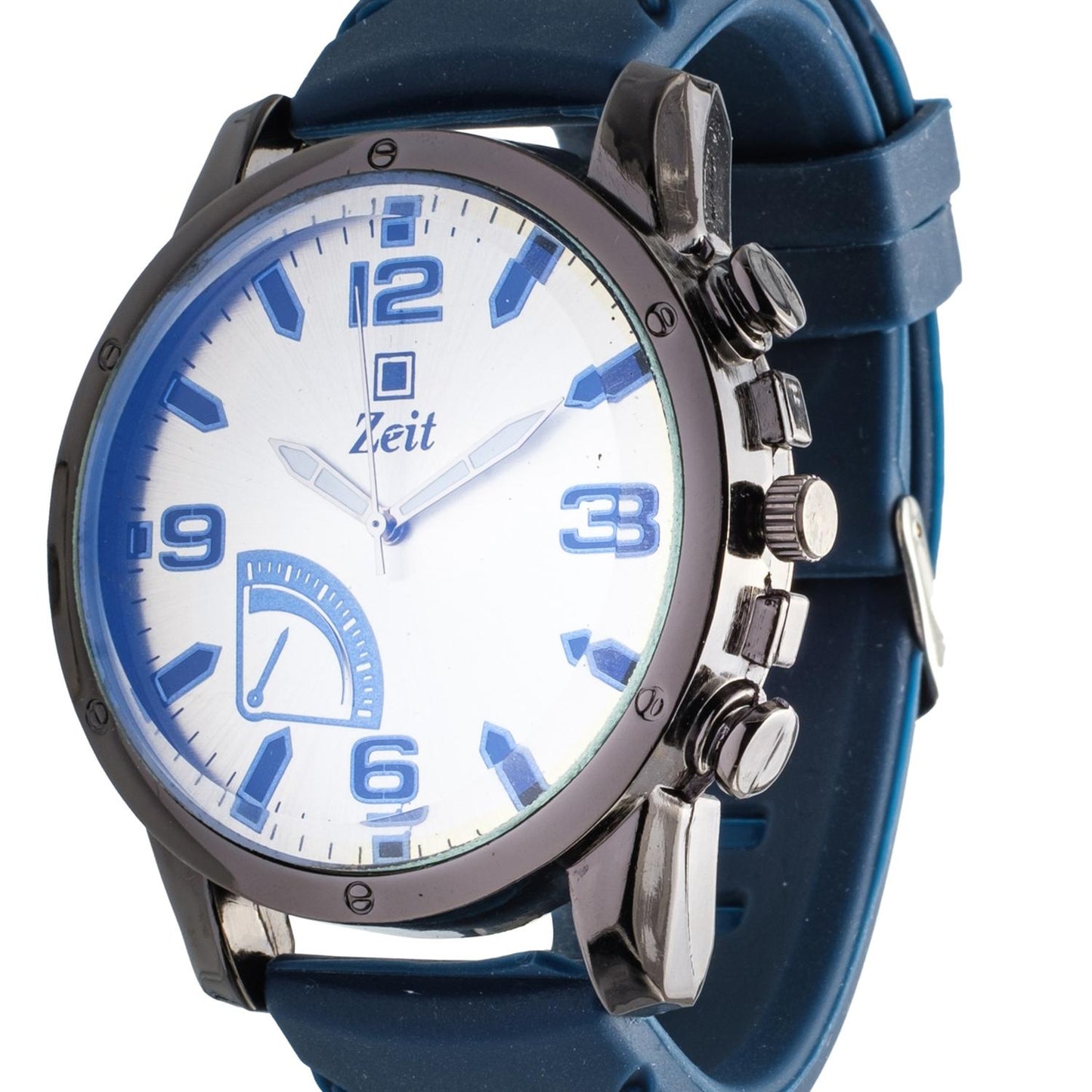 Reloj Análogo Zeit Caballero Correa De Silicón y Simuladores