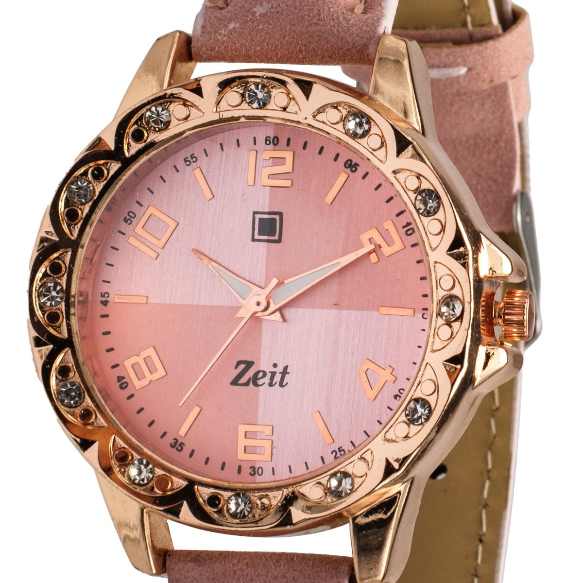 Reloj Análogo Zeit Dama Casual correa De Tacto Piel Textura