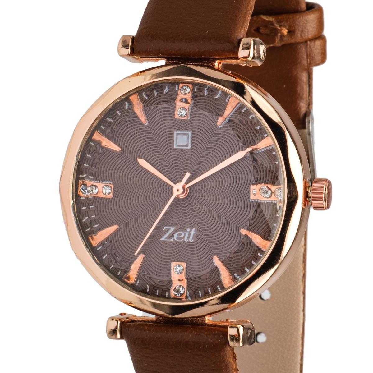 Reloj Análogo Zeit Dama Textura correa De Tacto Piel Casual