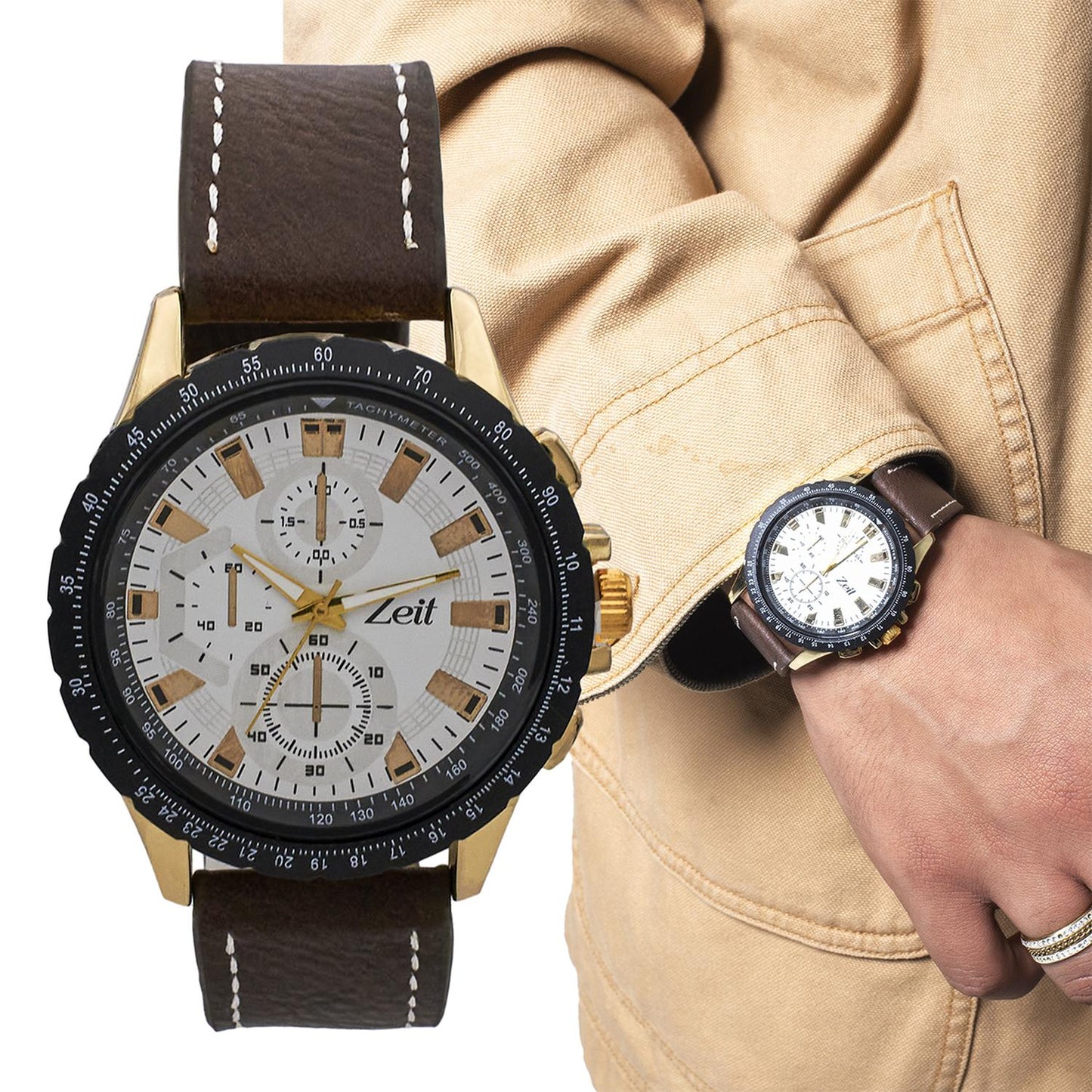 Reloj Análogo Zeit Casual Hombre Tacto Piel