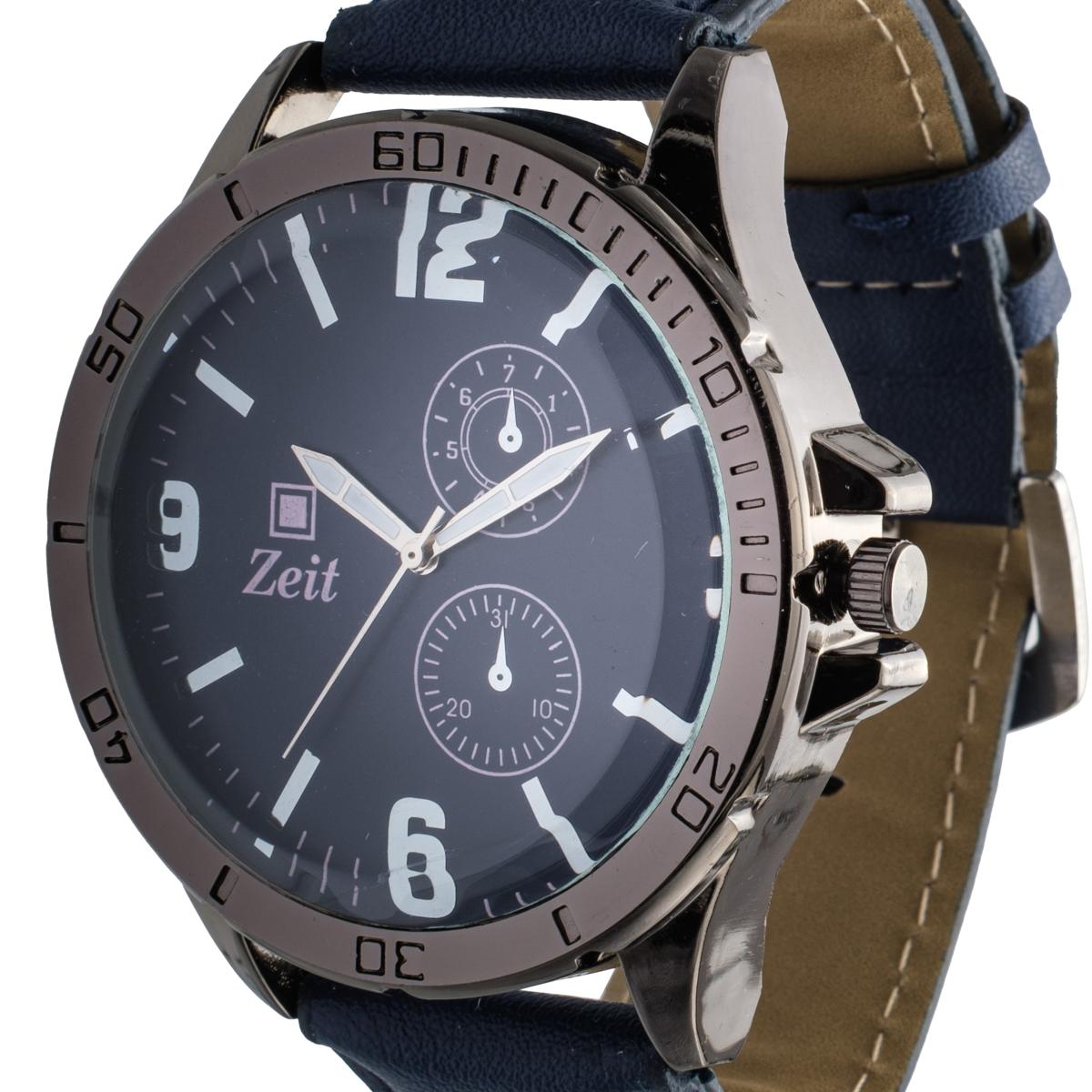 Reloj Análogo Zeit Caballero Casual Tacto Piel y Simuladores