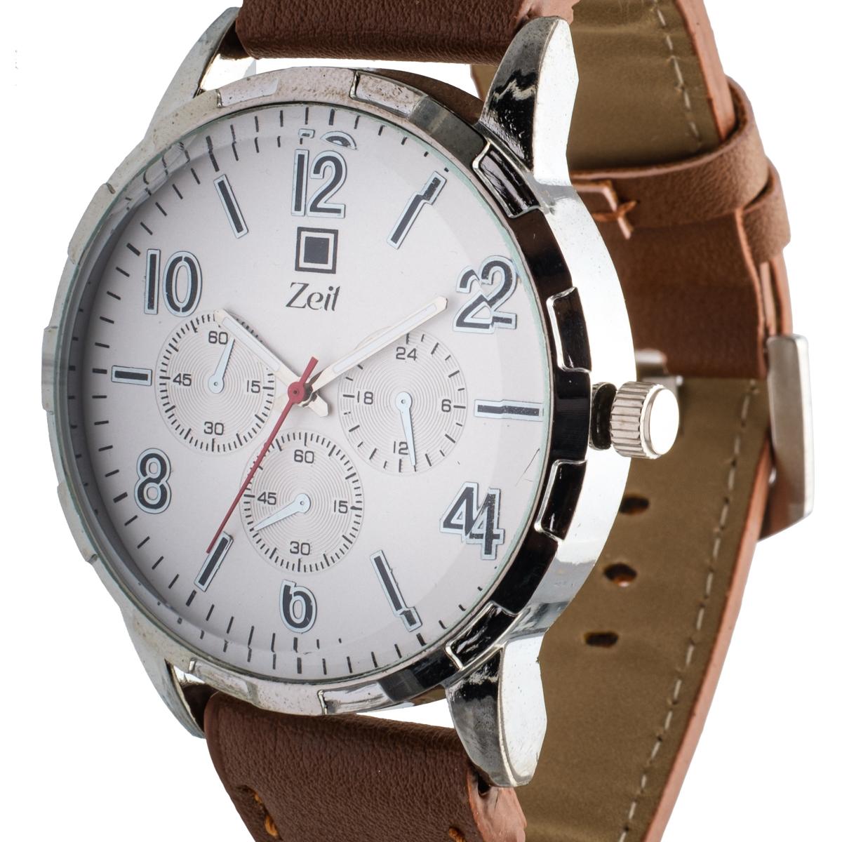 Reloj Análogo Zeit Caballero Casual Tacto Piel Simuladores