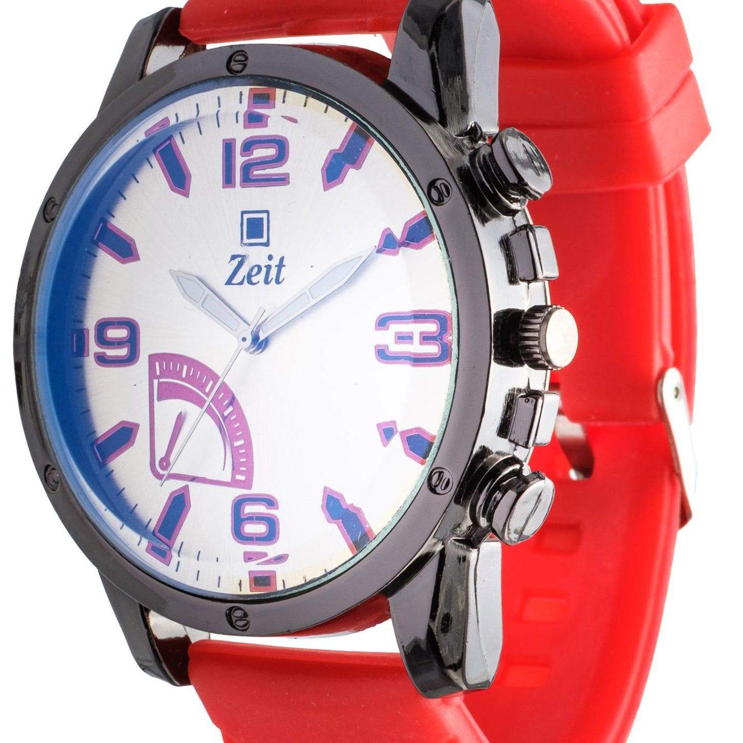 Reloj Análogo Zeit Caballero Correa De Silicón y Simuladores