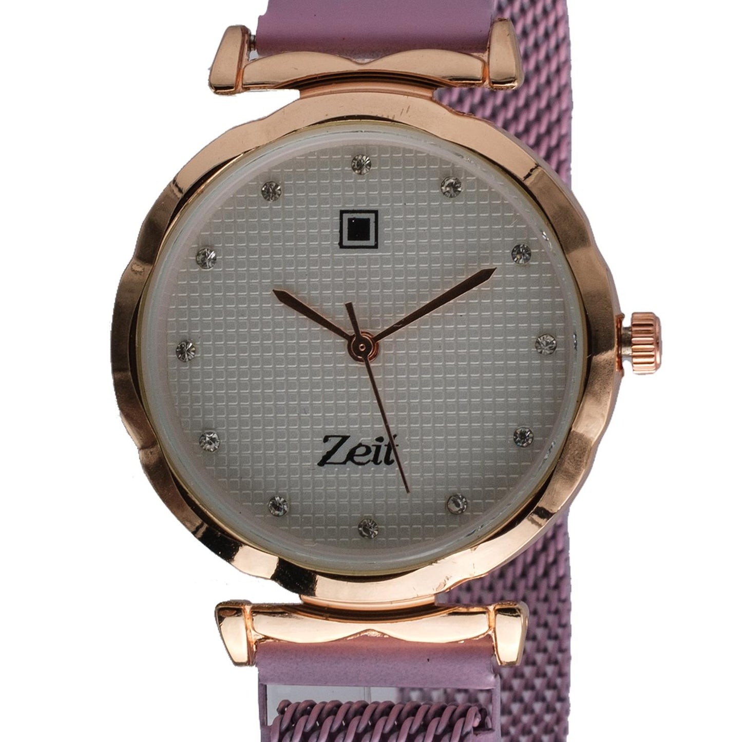 Reloj Análogo Zeit Dama Casual Mesh Pedrería