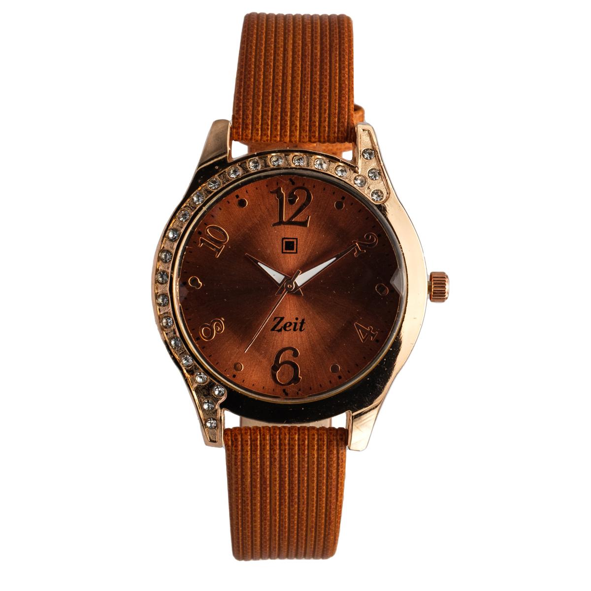 Reloj Análogo Zeit Casual Tacto Piel Fondo Liso Dama