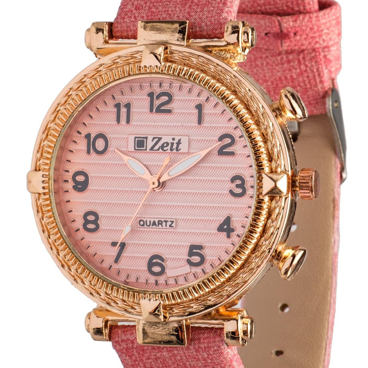 Reloj Análogo Zeit Dama Casual Textura Correa Tacto Piel