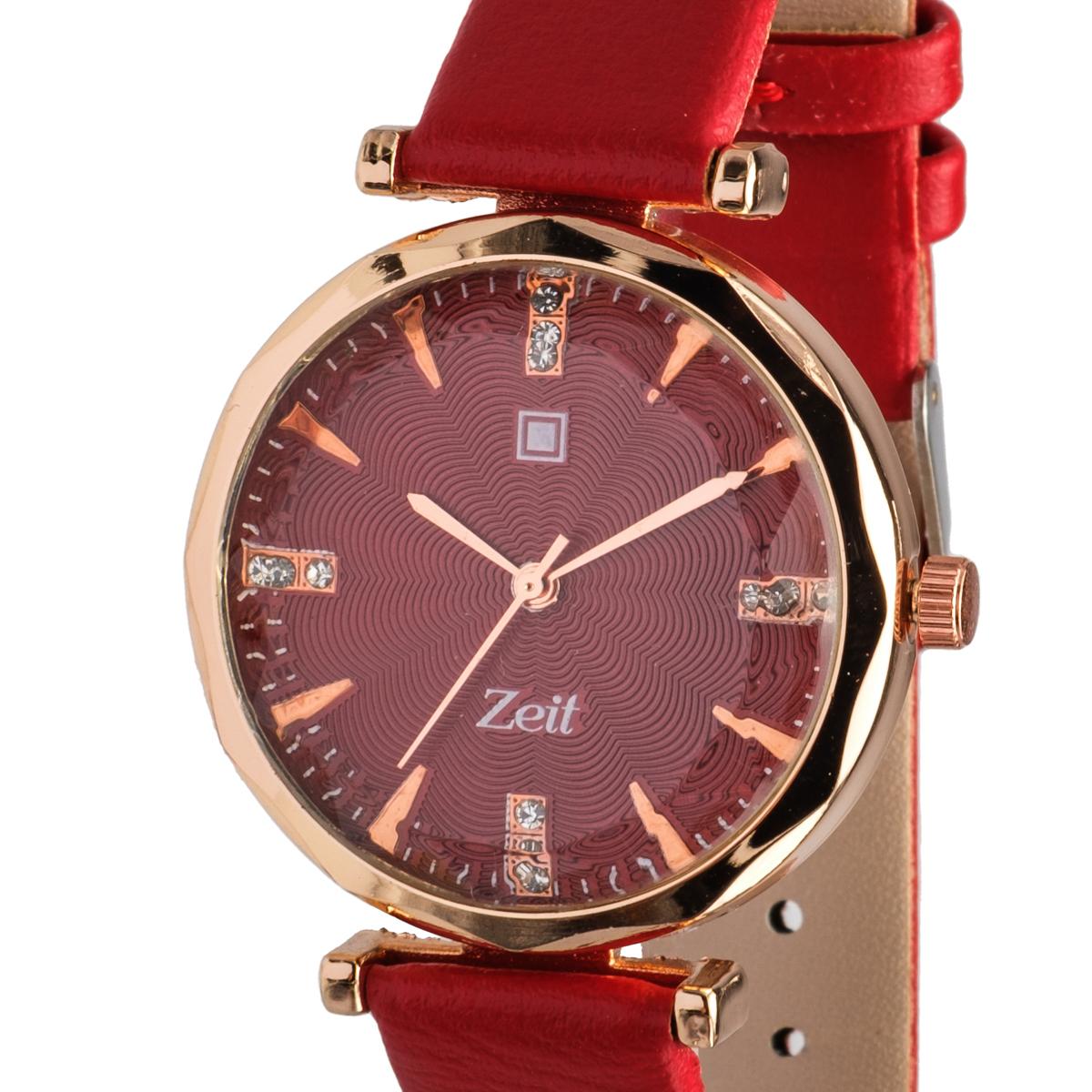 Reloj Análogo Zeit Dama Textura correa De Tacto Piel Casual