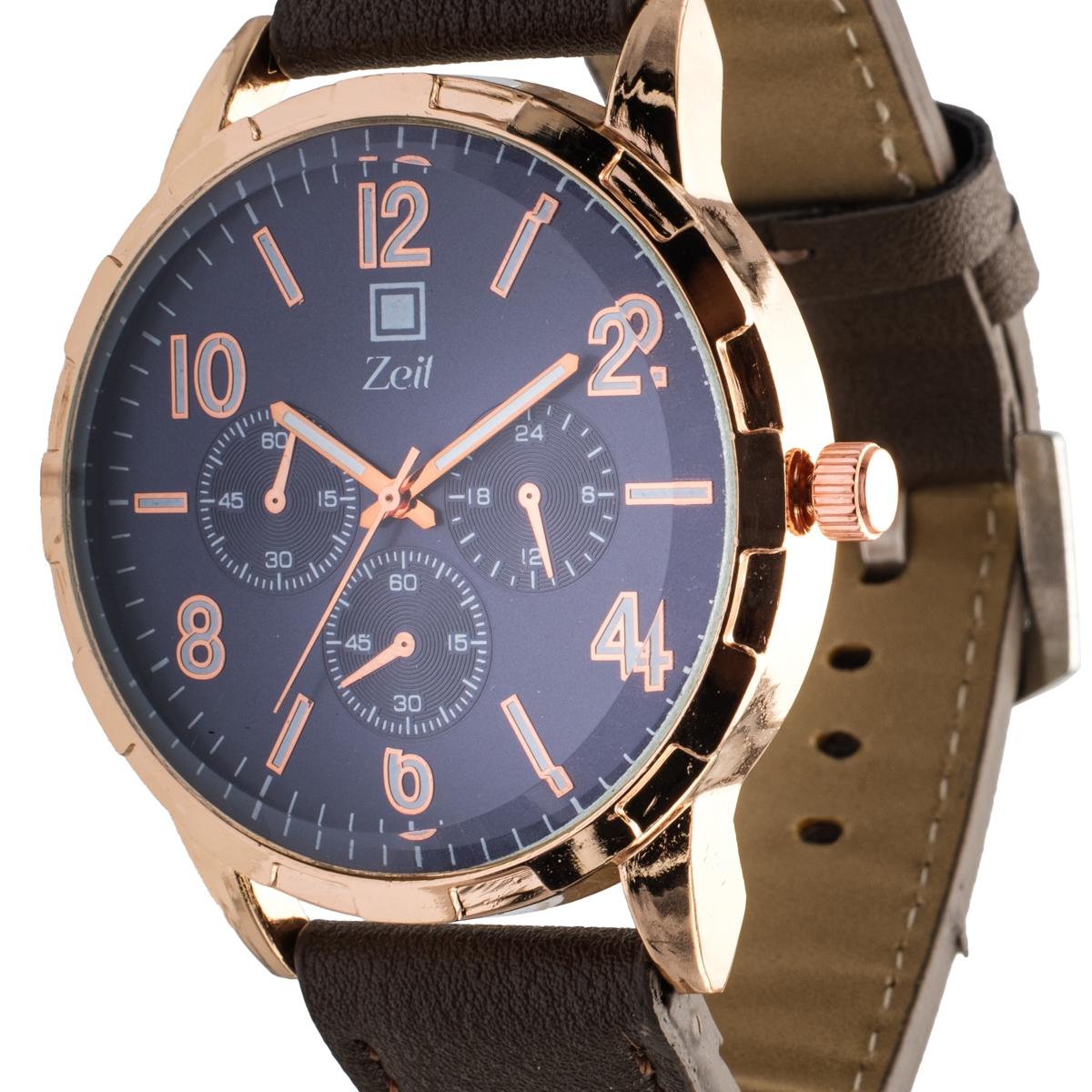 Reloj Análogo Zeit Caballero Casual Tacto Piel Simuladores