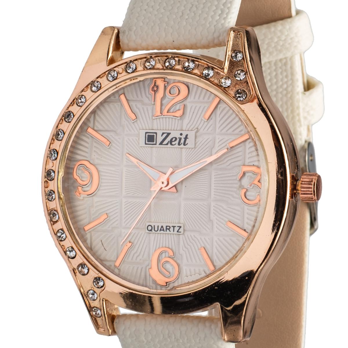Reloj Análogo Zeit Dama Casual Textura y Pedrería