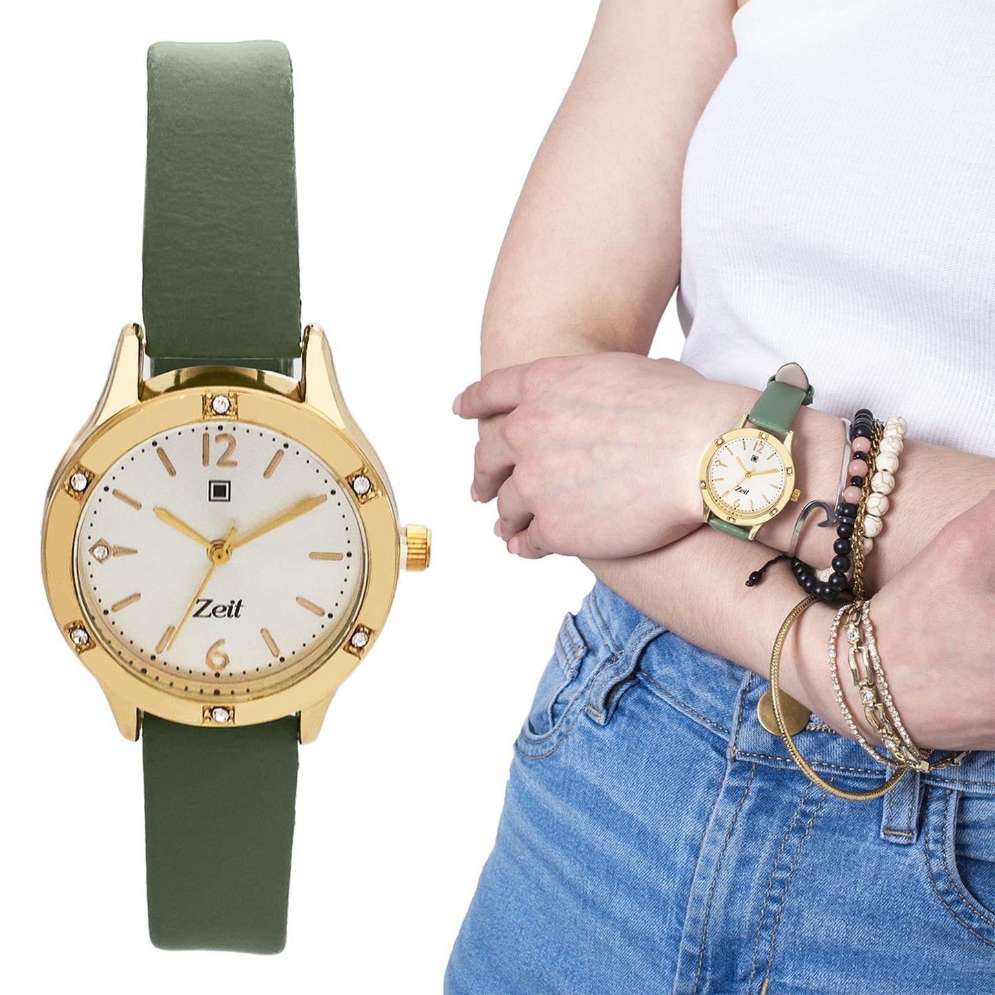 Reloj Análogo Zeit Casual Mujer Tacto Piel