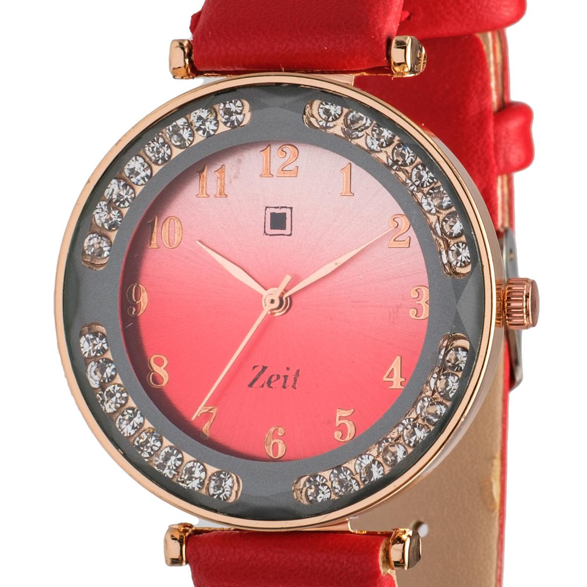 Reloj Análogo Zeit Dama correa De Tacto Piel Textura
