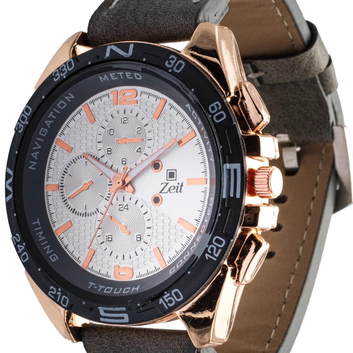 Reloj Análogo Zeit Caballero Correa De Tacto Piel Casual