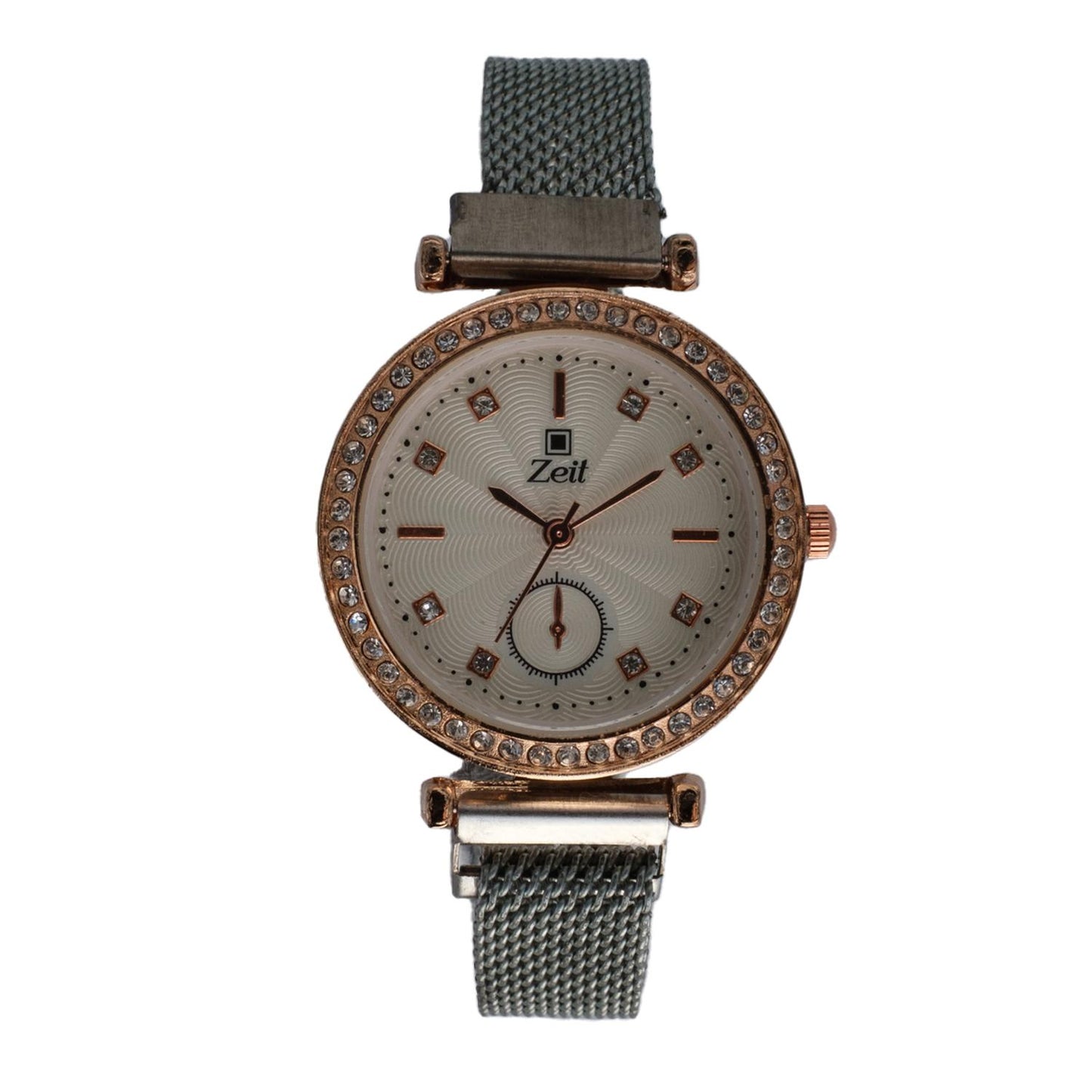 Reloj Análogo Zeit Dama Casual correa De Mesh Pedrería