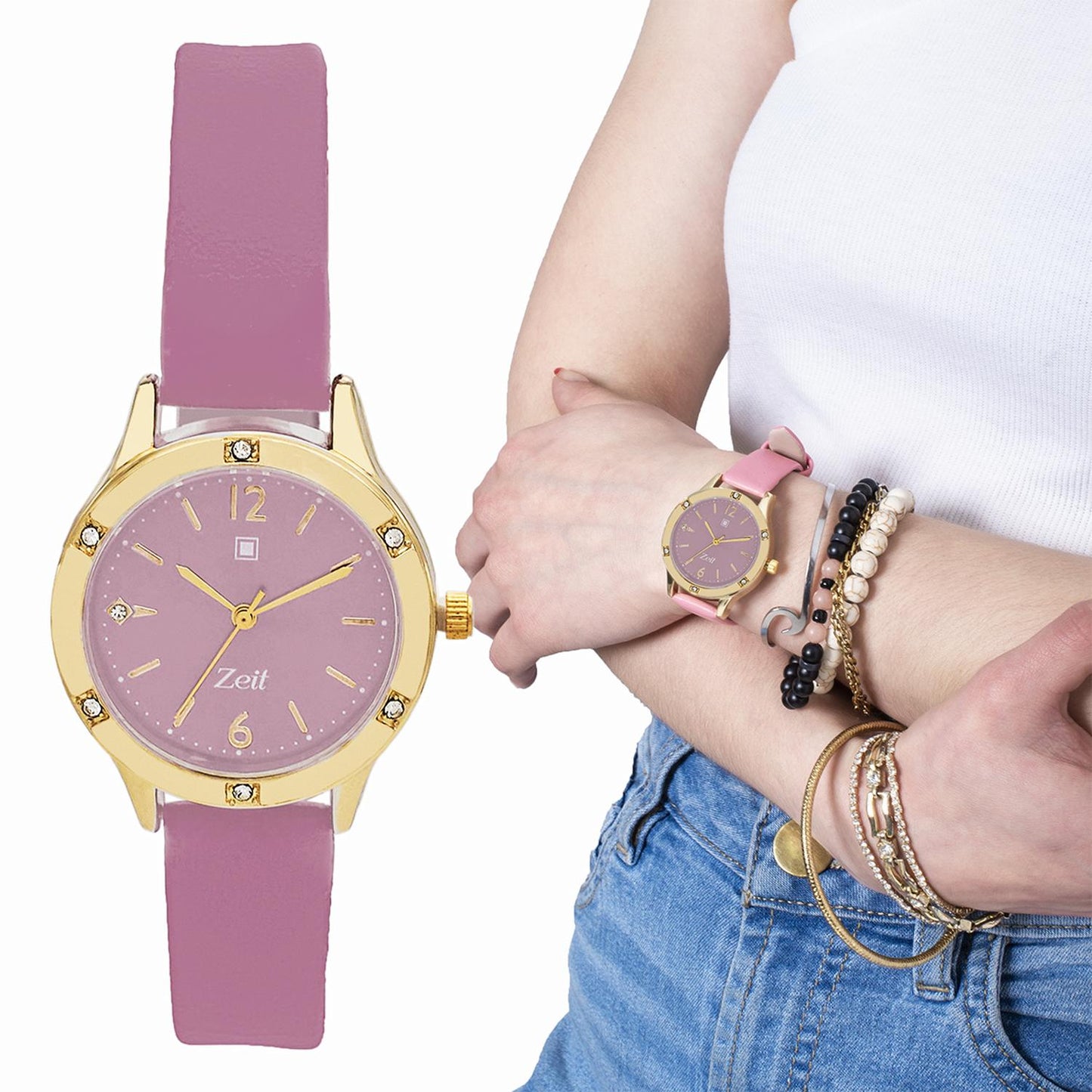 Reloj Análogo Zeit Casual Mujer Tacto Piel