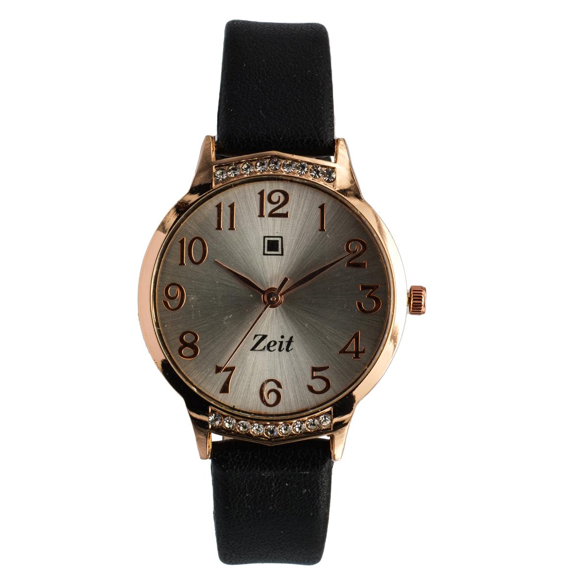 Reloj Análogo Zeit Dama Casual Pedrería en Bisel