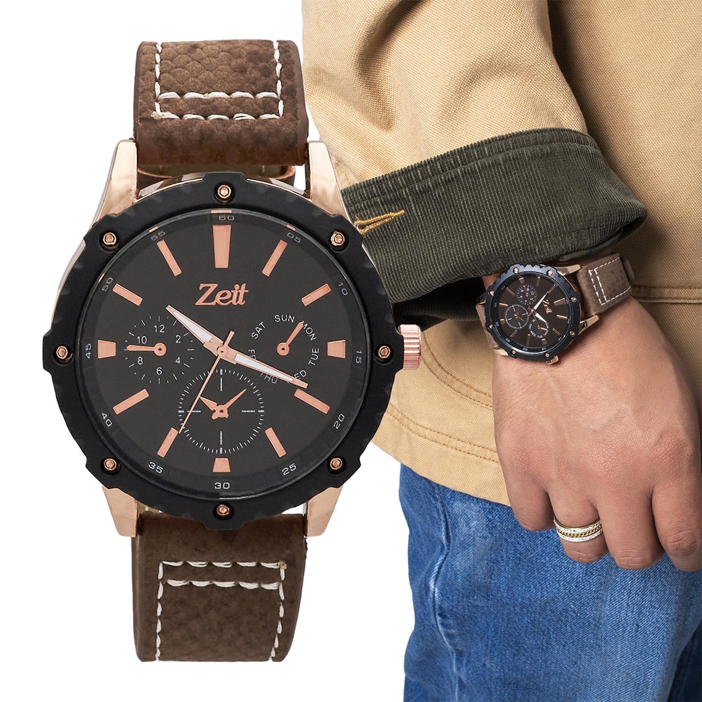 Reloj Análogo Zeit Casual Hombre Tacto Piel