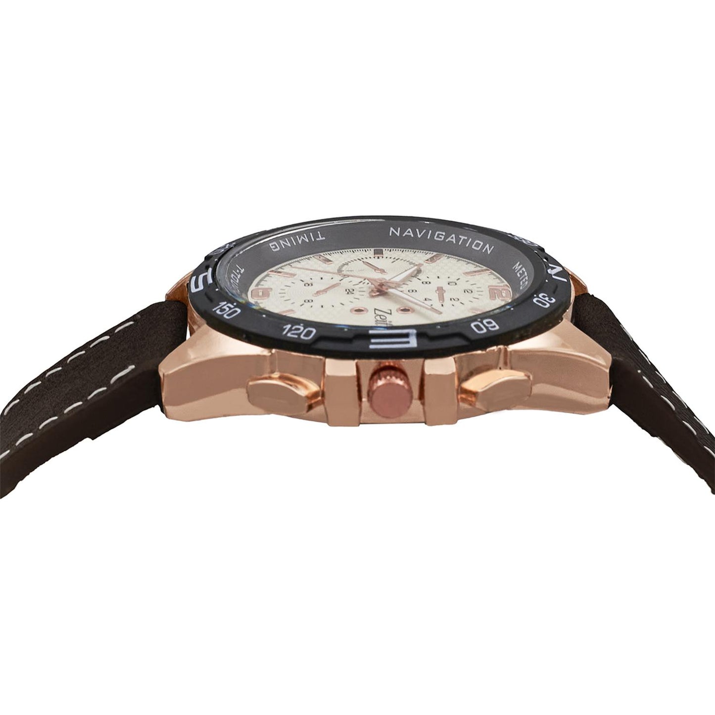 Reloj Análogo Zeit Tacto Piel Hombre Casual Oro Rosa