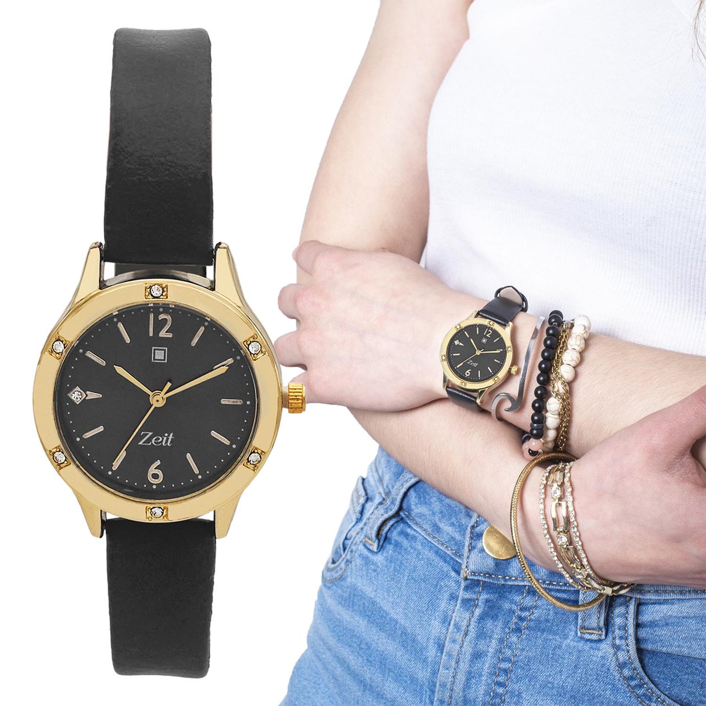Reloj Análogo Zeit Casual Mujer Tacto Piel
