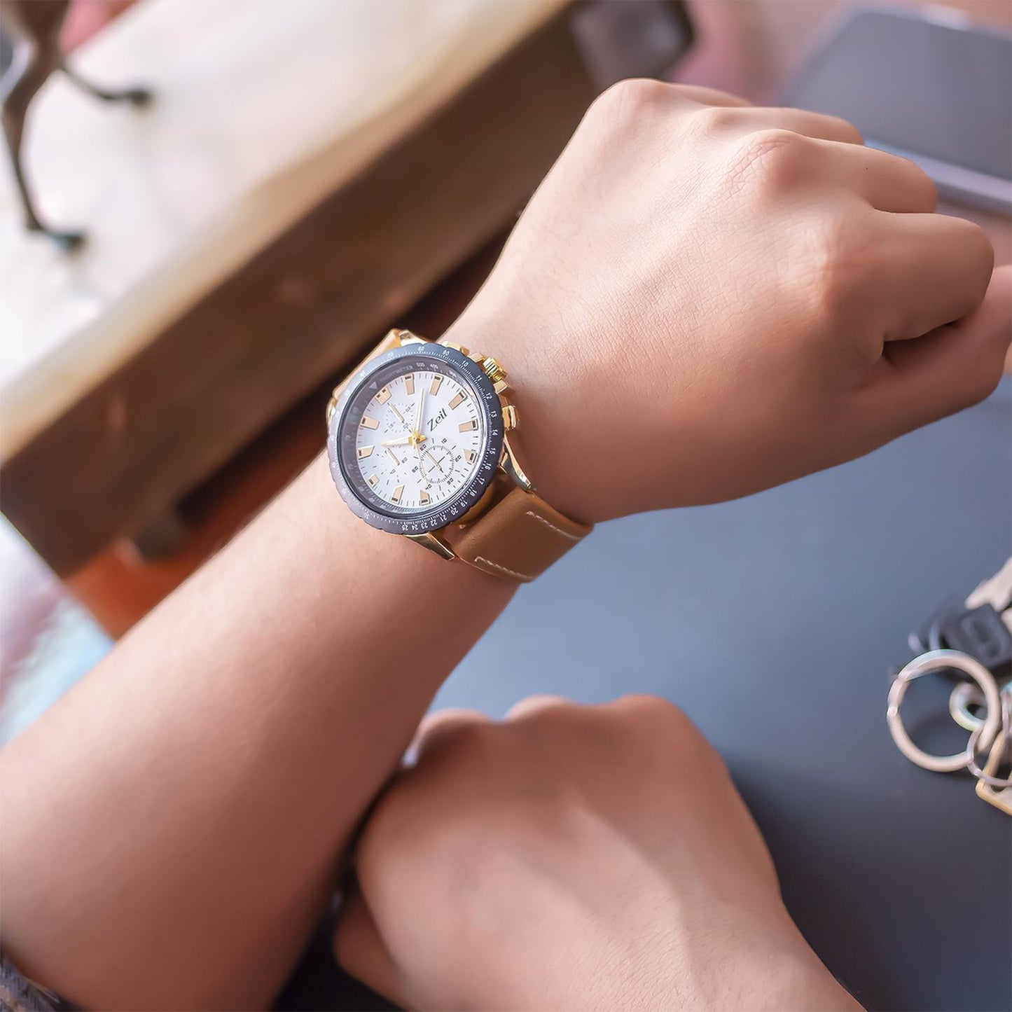 Reloj Análogo Zeit Casual Hombre Tacto Piel
