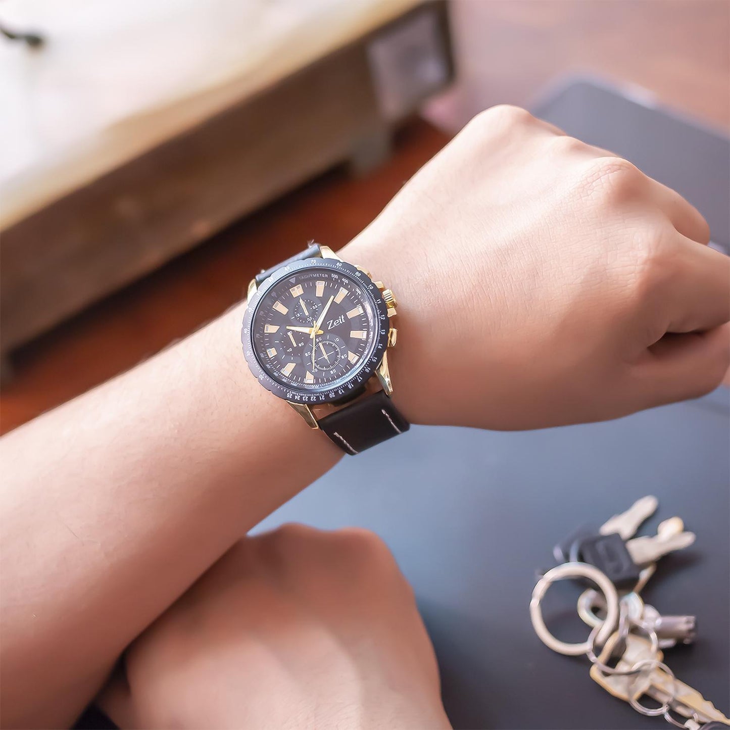 Reloj Análogo Zeit Casual Hombre Tacto Piel