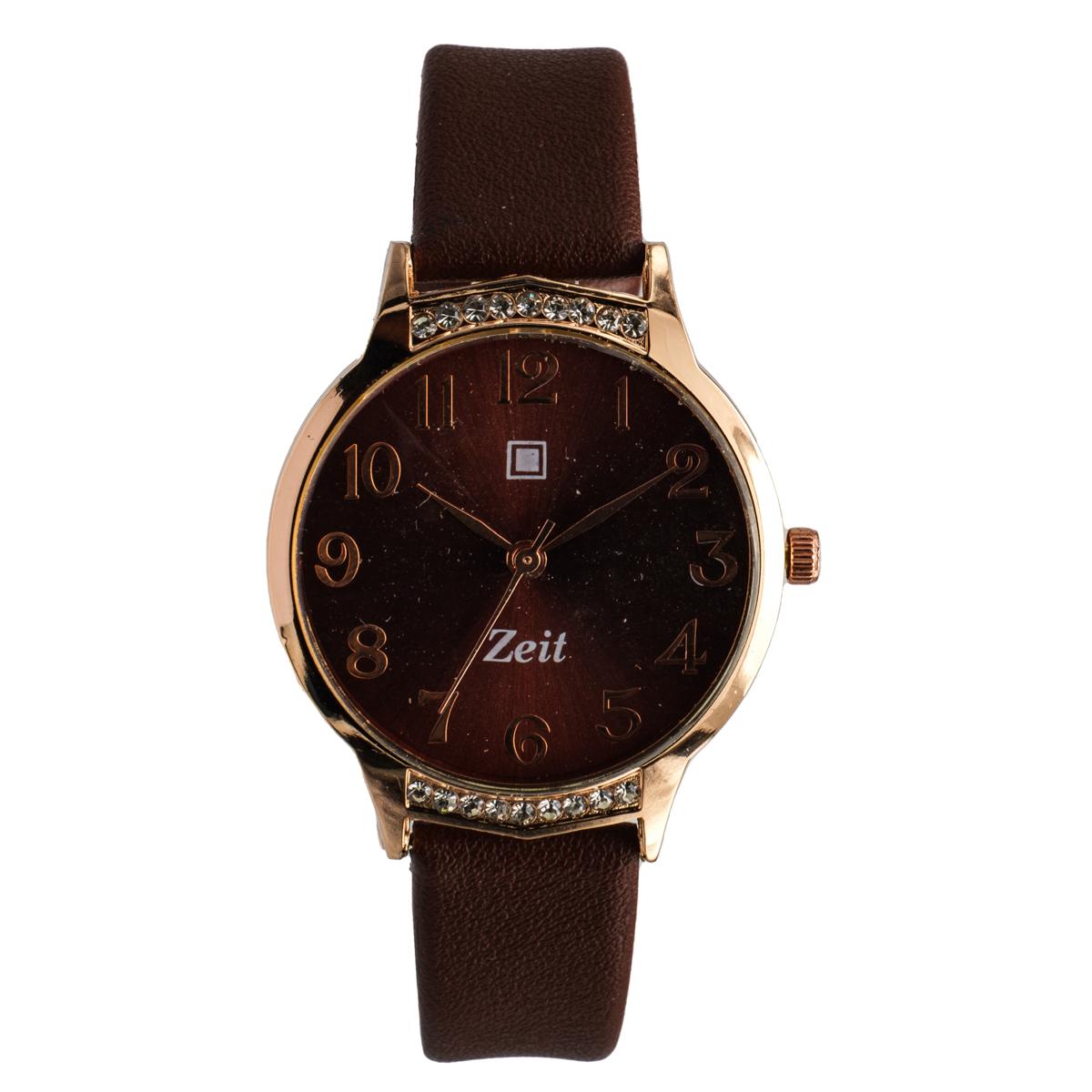 Reloj Análogo Zeit Dama Casual Pedrería en Bisel