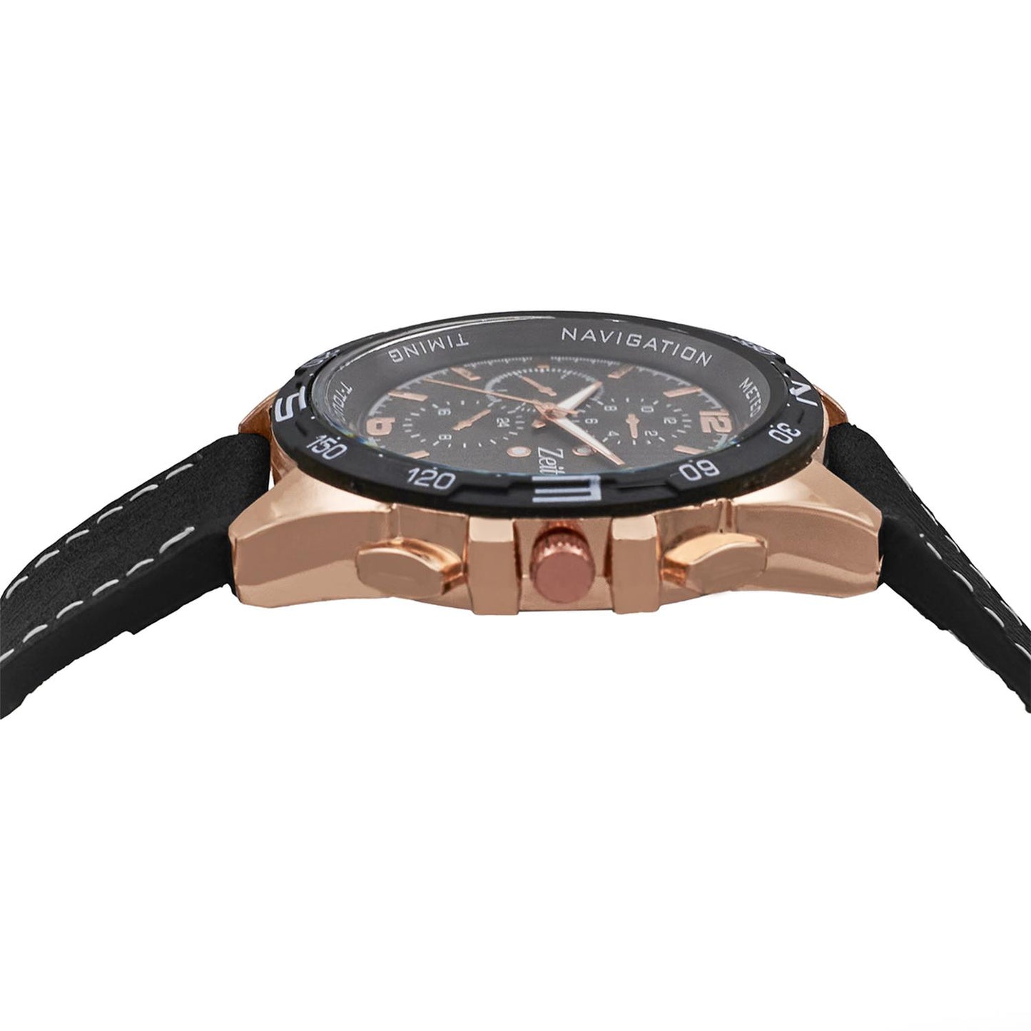 Reloj Análogo Zeit Tacto Piel Hombre Casual Oro Rosa