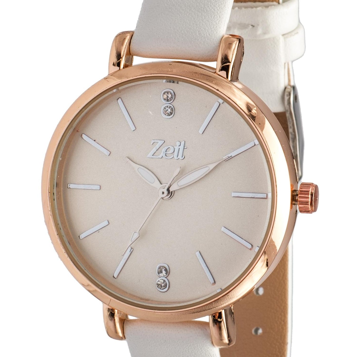 Reloj Análogo Zeit Casual Tacto Piel Pedrería Dama