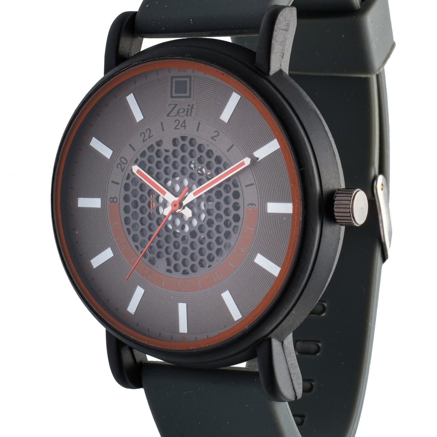 Reloj Análogo Zeit Caballero Correa Silicón Textura Casual