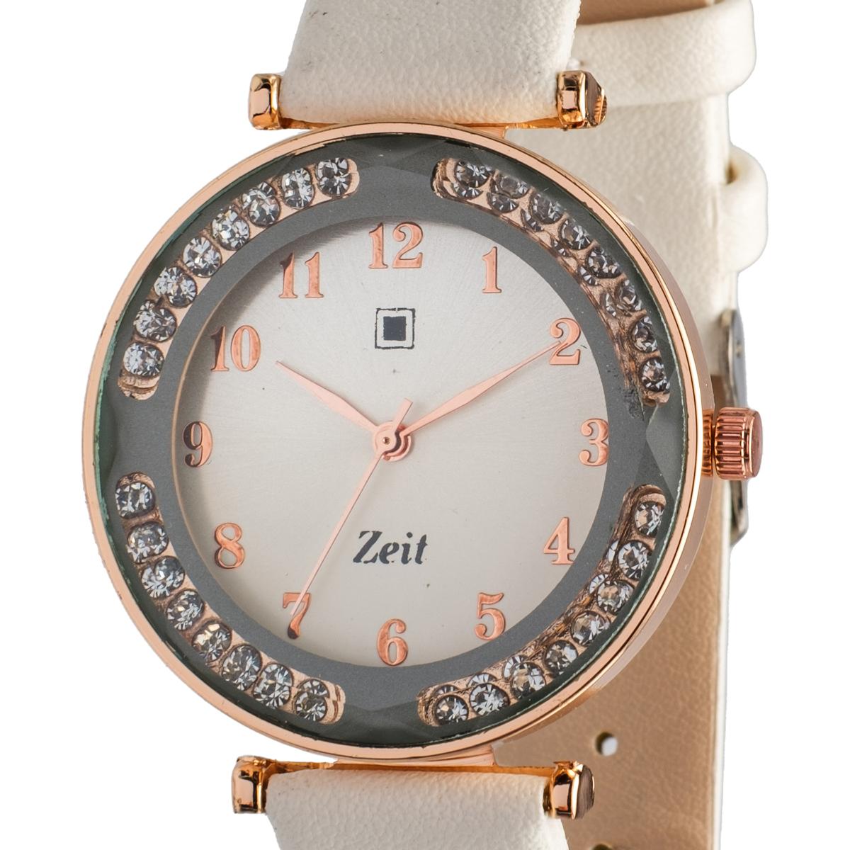 Reloj Análogo Zeit Dama correa De Tacto Piel Textura