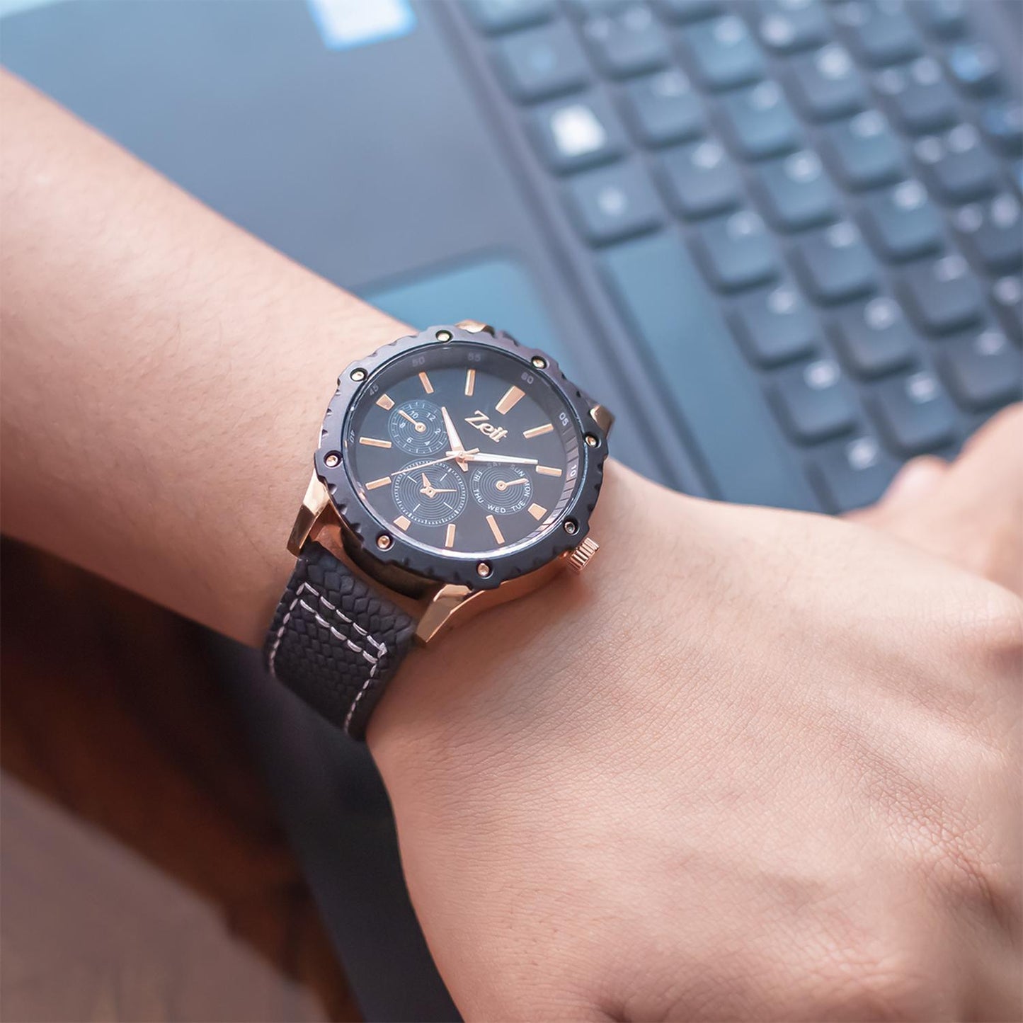 Reloj Análogo Zeit Casual Hombre Tacto Piel